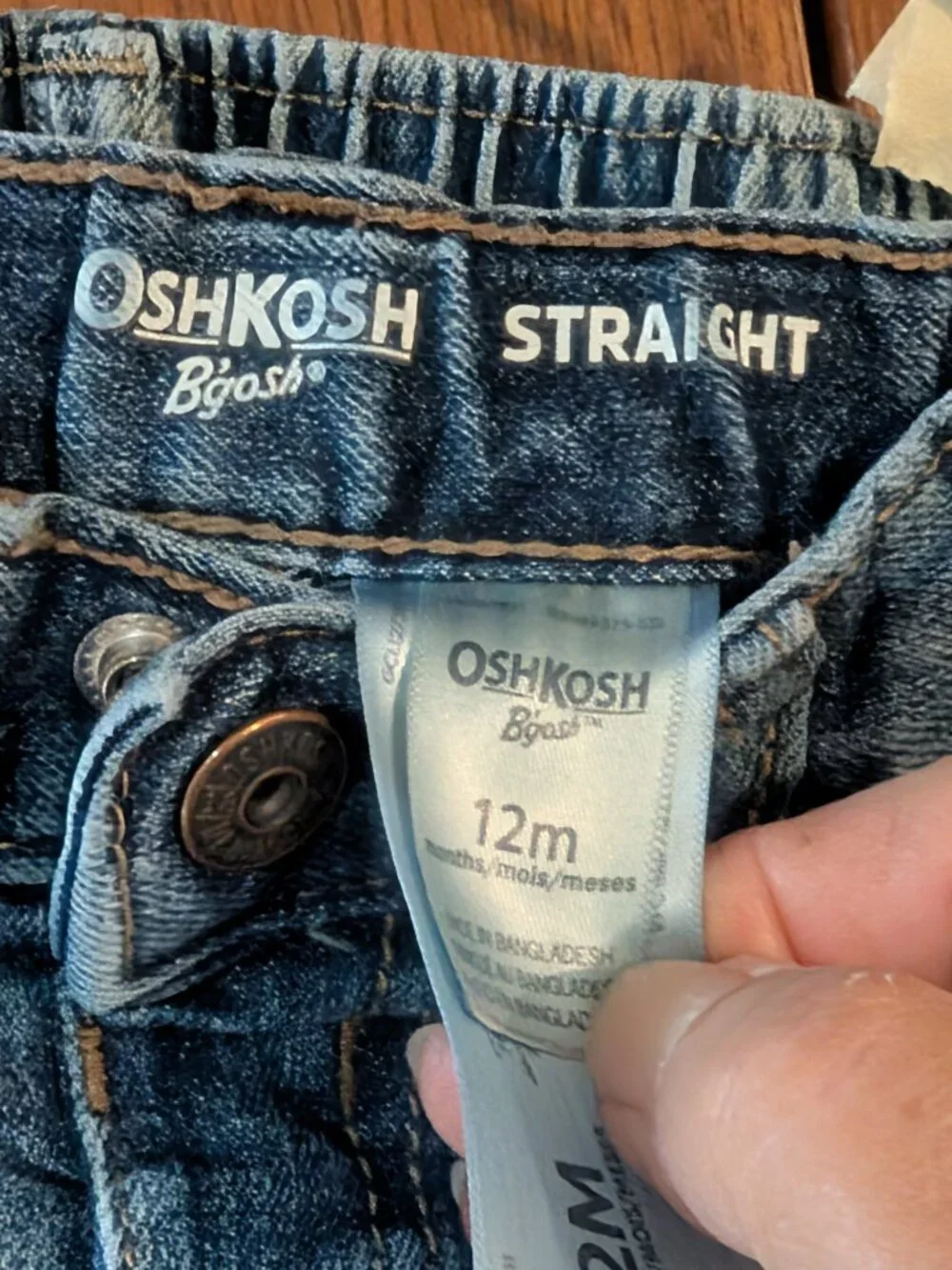 Baby denim jeans, size 12-18 months; qty 2